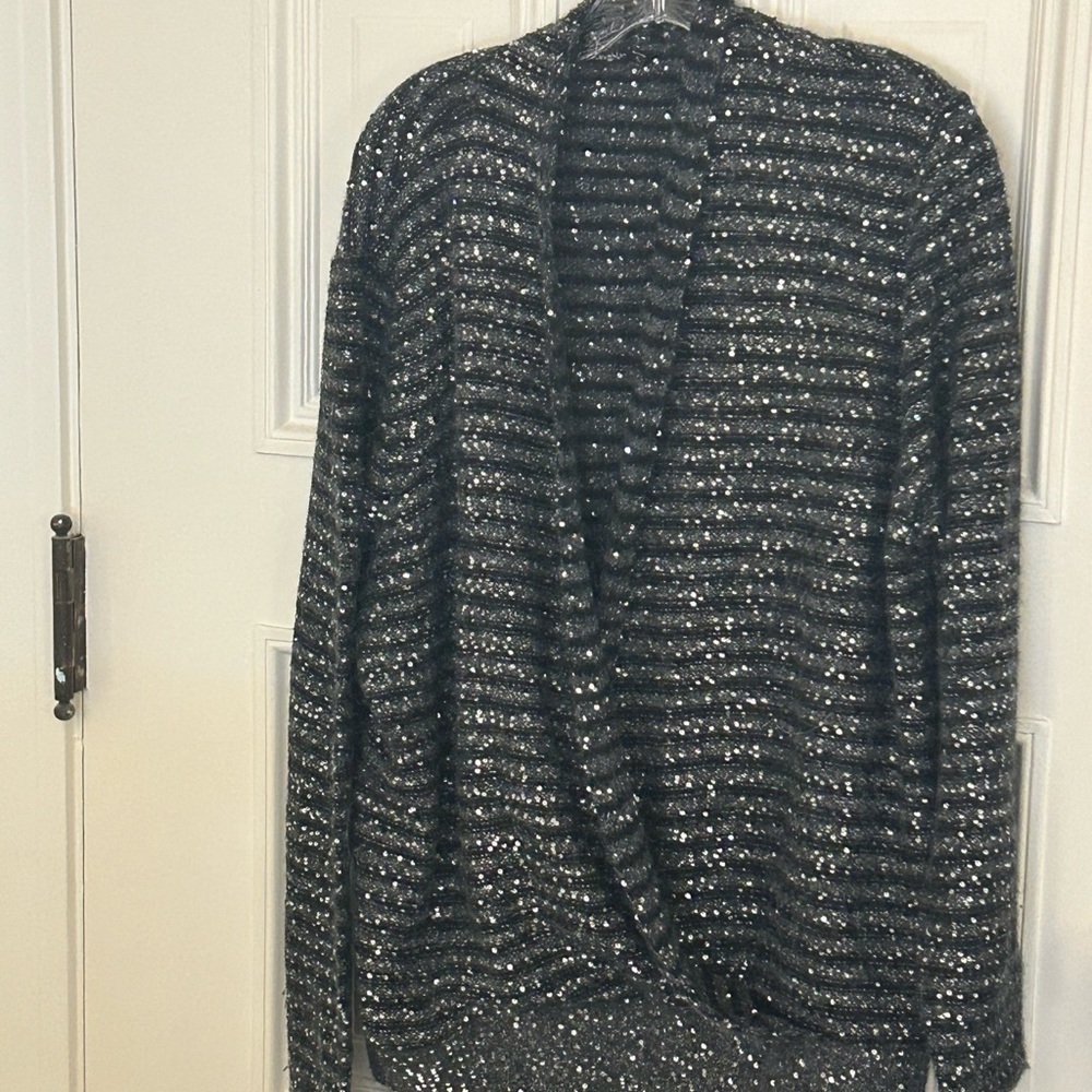 Black Sequin Sweater XL